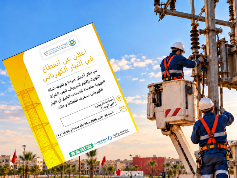 انقطاع مرتقب للتيار الكهربائي بعدد من أحياء مدينة الدريوش يومي السبت والأحد بسبب أشغال الصيانة